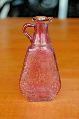 Vintage Knox Glass Company Pink Flash Pitcher or Bottle With Keystone Mark 2