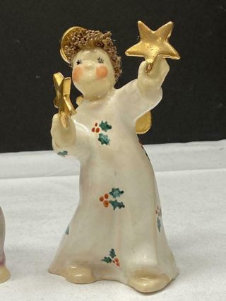 Htf Vtg " Pi Phi Angel " Hand Painted Ceramic Figurine Artist Mem Christmas