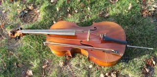 Vintage Laurel 3/4 Size Cello W/bow Made Germany William Lewis & Sons Chicago Il