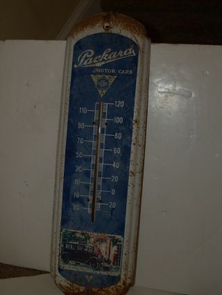 Vintage Packard Thermometer - Nicely Rusted - 28 " - Made In Usa