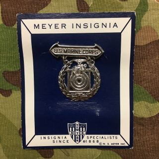 Us Marine Corps - Basic Qualification Badge / Medal Usmc Wwii Korea Ns Meyer