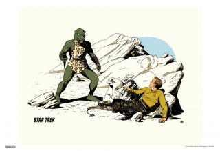 Star Trek Kirk V.  Gorn 50th Anniversary Tv Show Poster 13x19 Inch