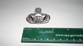 Vintage Usaf Master Security Police Badge 1/20th Silver Filled Clutch Back