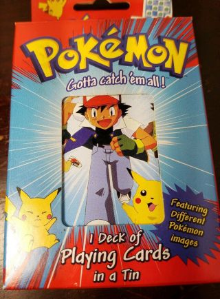 Pokemon I Deck Of Playing Cards In A Tin Bicycle Nintendo 1999 Nib