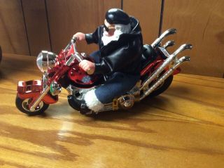 Collectible Santa Biker On Musical Motorcycle Plays Born To Be Wild -