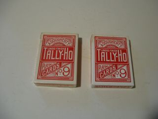 Two Tally Ho No.  9 A Dougherty Vintage Playing Card Decks 52 Cards Each