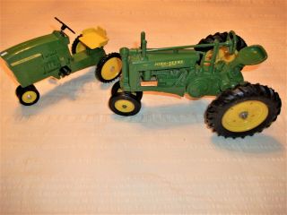 John Deere 1 - 16 Scale Model G Tractor And Toy Pedal D - 65 Tractor Cond