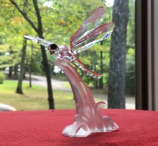 Retired Signed Swarovski Austrian Crystal Dragonfly 7615 Art Glass Figurine