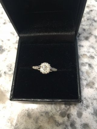 1.  53 Tcw Old Mine Cushion Cut Diamond Vintage Solid Platinum Engagement Ring