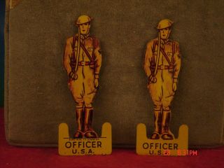 Cracker Jack Tin Toy Prize Officers.  (2) With Differences