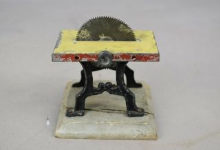 Vintage Tin Circular Table Saw Toy Accessory Steam Engine