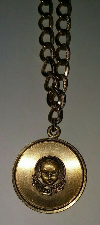 Wells Gerber 20 Year Service Award Gold Filled 12k Gerber Baby Charm & Bracelet