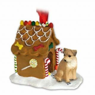 Border Terrier Dog Ginger Bread House Christmas Ornament