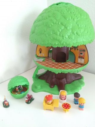 Vtg Kenner Tree Tots Family Tree House 1975 Play Set Dog Kennel Furniture