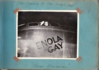 Unique Vintage 92 Photo Album Hiroshima Atomic Bomb B29 Enola Gay Plane 1945 Ww2