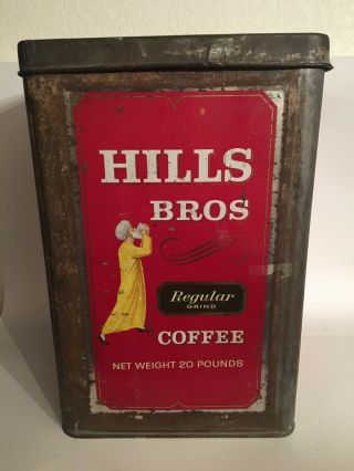 Vintage Hills Bros Coffee Tin 2o Lbs