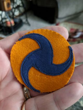 Wwii Us Army Air Corps Pin - Wheel Felt Two Piece Patch
