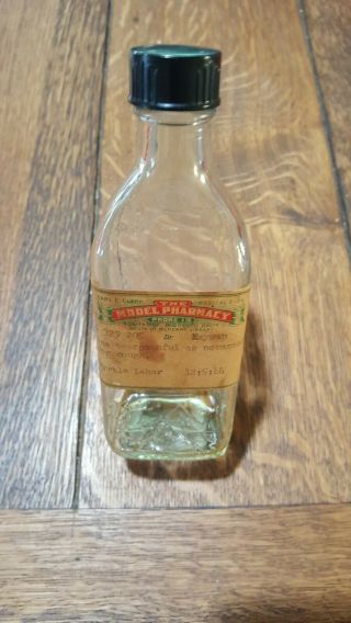 Vintage Pharmacy Medicine Bottle Old Modesto Ca.  Drug Store 1940 