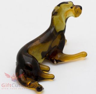 Art Blown Glass Figurine Of The Irish Wolfhound Dog