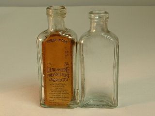 2 Vintage Three In One Oil Bottles Cork Top