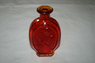Daughters Of American Revolution Vintage Glass Dar Red Amberina Bottle 1979