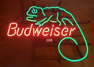 Vintage Budweiser Beer Louie - The - Lizard Neon Tavern Sign
