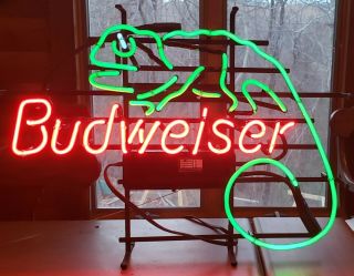 Vintage Budweiser beer Louie - the - Lizard neon tavern sign 2