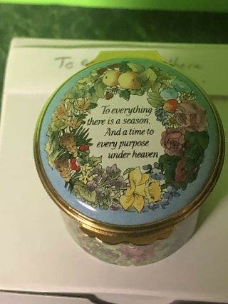 Halcyon Days English Enamels Rare “to Everything There Is A Season” Trinket Box