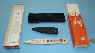 Vintage Gerber Usa Blackie Collins Design Clip Lock Knife W/ Sheaths,  Box 5301