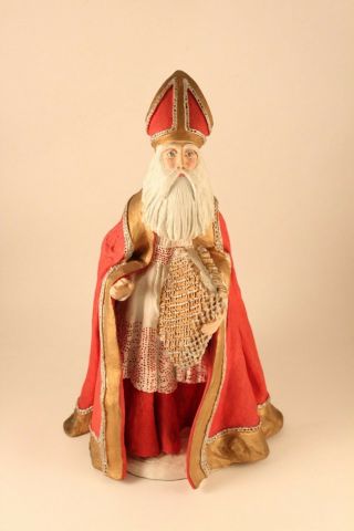 Vtg 1983 Duncan Royale History Of Santa St Nicholas W/ Bible Book Xmas Sculpture