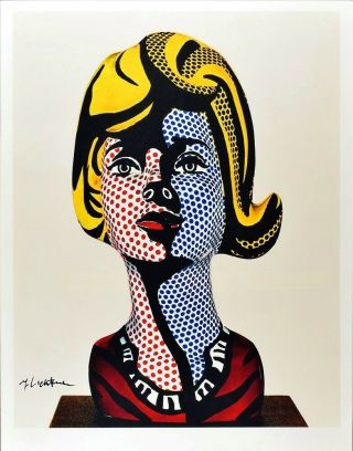 Roy Lichtenstein Large Signed Stunning Vintage Poster With Psa Loa