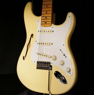 Fender Eric Johnson Thinline Stratocaster Vintage White Maple Neck Guitar