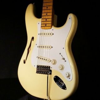 Fender Eric Johnson Thinline Stratocaster Vintage White Maple Neck Guitar 2