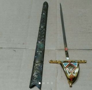Vintage Toledo Letter Opener Sword Knife W/sheath