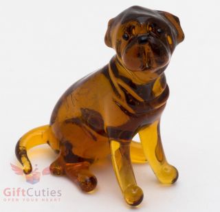 Art Blown Glass Figurine Of The Dogue De Bordeaux French Mastiff Dog