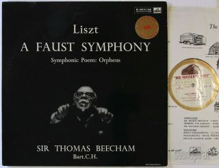 Beecham Liszt A Faust Symphony Hmv Uk Ed.  1 Stereo Asd 317 Nm