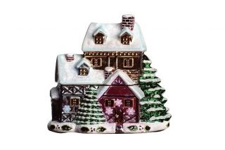 Christopher Radko Christmas House Candy Cookie Jar 2006 Village Boxed