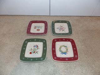 Longaberger Christmas Pottery Set (all The Trimmings Plates X4) Item 31808