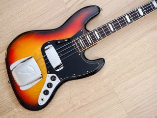 1978 Fender Jazz Bass Vintage Electric Bass Guitar Sunburst Blocks & Binding