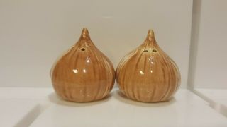 Vintage 1958 Arcadia Ceramics Onion Salt And Pepper Shaker Set