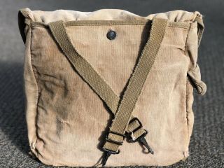 US WWII / WW2 M1936 Musette Bag Early Khaki Type Dated 1943 Auth 2