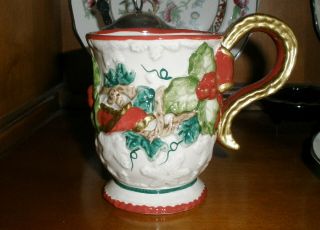 Vintage Fitz And Floyd Christmas Mug,  Coffee Mug,  Tea Mug,  Holiday 1994