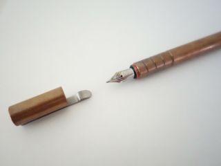Unique Unbranded Design Copper Fountain Pen With Medium Nib And Clip