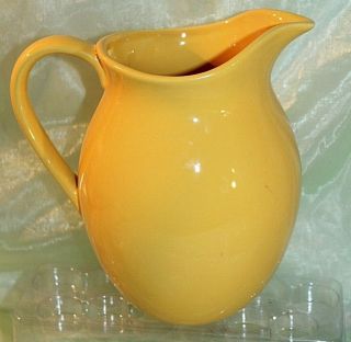 Vintage Ceramic/pottery Water Pitcher 7.  5 " Tall Vivid Yellow Estate Find P2