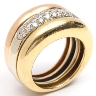 Authentic Cartier Morbis Diamond Ring 18kyg (750) Yellow Gold Vintage 52