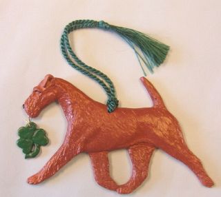 Irish Terrier - Shamrock - Artdog Breed Ornament.