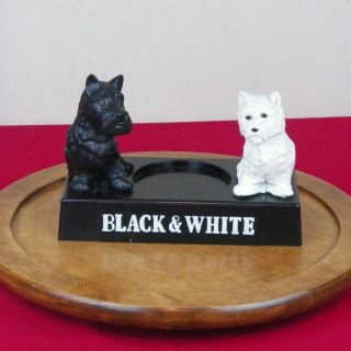 Vtg Black & White Scotch Whisky Plastic Advertising Display Scottie Dogs 1974