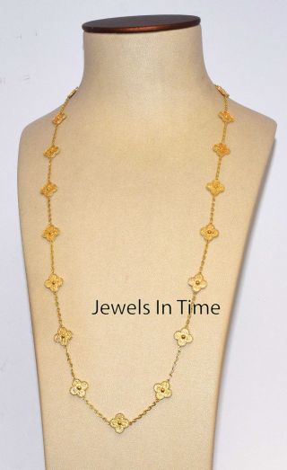 Van Cleef & Arpels Vintage Alhambra 18k Gold 20 Motif Necklace & Case Vcaro1ic00