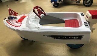 1960 ' s Murray Jolly Rogers pedal car boat with motor vintage 2