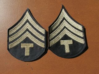 Ww 2 Us Army Rank Insignia Technician 4th Grade Matched Pair